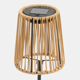 Ohs Rattan Solar Table Lamp Cordless Outdoor Garden Light Auto Sensor - Natural - thumbnail 7