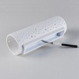 Harper Living Perforated Up/down Ceramic Wall Light, Cylinder Shade, 2Xe14 Bulb Cap 40 Watts Maximum Each, White Finish - thumbnail 5