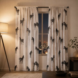 "Smart Living Tribal Zebra Curtains Pair With Tie Backs - Safari Animal Print- Multi - 66""x72""" - thumbnail 2