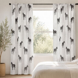 "Smart Living Tribal Zebra Curtains Pair With Tie Backs - Safari Animal Print- Multi - 66""x72""" - thumbnail 3