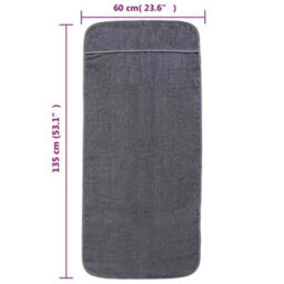 Walplus Beach Towels 2 Pcs Anthracite 60X135 Cm Fabric 400 Gsm - thumbnail 8
