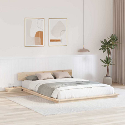 Walplus Modern Engineered Wood Floor Bed Frame With Bedside Table And Headboard For Bedroom - image 1
