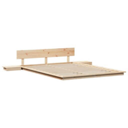 Walplus Modern Engineered Wood Floor Bed Frame With Bedside Table And Headboard For Bedroom - thumbnail 4