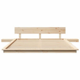 Walplus Modern Engineered Wood Floor Bed Frame With Bedside Table And Headboard For Bedroom - thumbnail 5