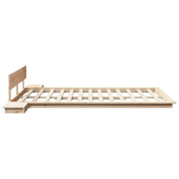 Walplus Modern Engineered Wood Floor Bed Frame With Bedside Table And Headboard For Bedroom - thumbnail 6