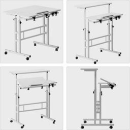 Standing Mobile Desk Adjustable Height Rolling Desk With Tilting Table - thumbnail 4