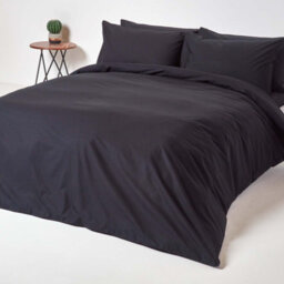 Homescapes Black Egyptian Cotton Fitted Sheet 200 Tc, Double - thumbnail 4