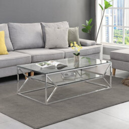 Furniture in Fashion Balnain Clear Glass Coffee Table With Chrome Frame