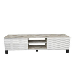 Decorotika Lukas Tv Stand Tv Unit For Tvs Up To 64 Inch White Marble Effect And White - thumbnail 5