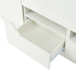 Abrihome Highgloss Tv Stand With Led Lights, Tv Cabinet Storage Sideboard, 2 Doors & 2 Drawers & 2 Open Storage Areas, 180X40X45Cm, White, - thumbnail 6