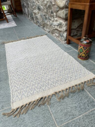 Second Nature Online Greta Soft Bedroom Rug Grey Pale Herringbone Pattern / 70 Cm X 200 Cm - thumbnail 2