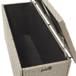 Beliani Outdoor Storage Box Beige Faux Rattan 126 X 46 X 63 Cm - thumbnail 5