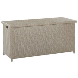 Beliani Outdoor Storage Box Beige Faux Rattan 126 X 46 X 63 Cm - thumbnail 1