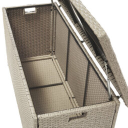 Beliani Outdoor Storage Box Beige Faux Rattan 126 X 46 X 63 Cm - thumbnail 6