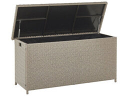 Beliani Outdoor Storage Box Beige Faux Rattan 126 X 46 X 63 Cm - thumbnail 3