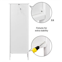 Yaheetech White Bathroom Floor Storage Cabinet With Drawer And Single Shutter Door - thumbnail 6