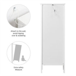 Yaheetech White Bathroom Floor Storage Cabinet With Drawer And Single Shutter Door - thumbnail 5