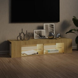 Walplus Tv Cabinet With Led Lights Sonoma Oak 135X39X30 Cm - thumbnail 3