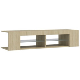 Walplus Tv Cabinet With Led Lights Sonoma Oak 135X39X30 Cm - thumbnail 7