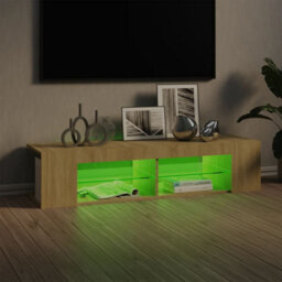 Walplus Tv Cabinet With Led Lights Sonoma Oak 135X39X30 Cm - thumbnail 5