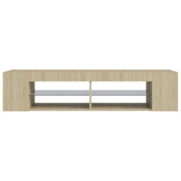 Walplus Tv Cabinet With Led Lights Sonoma Oak 135X39X30 Cm - thumbnail 8