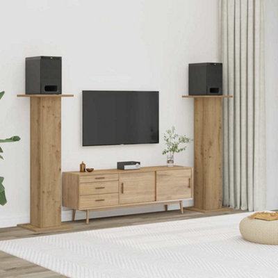 Walplus Speaker Stands 2 Pcs Artisian Oak 30X30X95 Cm Engineered Wood - image 1