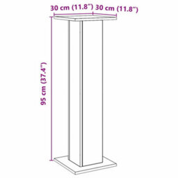 Walplus Speaker Stands 2 Pcs Artisian Oak 30X30X95 Cm Engineered Wood - thumbnail 9