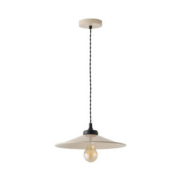 Valuelights Hampstead Natural Rolled Edge Tapered Pendant Ceiling Light And Bulb - thumbnail 2