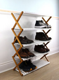Aspect Furniture Folding Bamboo Shoe Rack/organizer Shelf-5 Tier - thumbnail 3