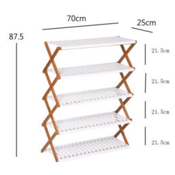 Aspect Furniture Folding Bamboo Shoe Rack/organizer Shelf-5 Tier - thumbnail 6