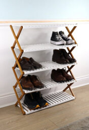 Aspect Furniture Folding Bamboo Shoe Rack/organizer Shelf-5 Tier - thumbnail 2