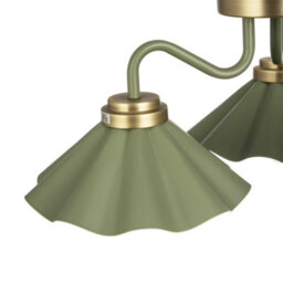 Happy Homewares Designer Ceiling Light With Soft Olive Green Scalloped Metal Shades - thumbnail 4
