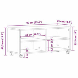 Berkfield Tv Cabinet Artisan Oak 90X35X35 Cm Engineered Wood - thumbnail 9