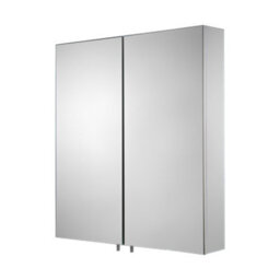 Croydex Finchley Satin Double Bathroom Wall Cabinet With 2 Mirror Doors (H)690mm (W)600mm - thumbnail 1