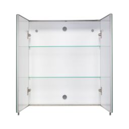 Croydex Finchley Satin Double Bathroom Wall Cabinet With 2 Mirror Doors (H)690mm (W)600mm - thumbnail 4