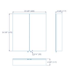 Croydex Finchley Satin Double Bathroom Wall Cabinet With 2 Mirror Doors (H)690mm (W)600mm - thumbnail 6