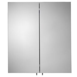 Croydex Finchley Satin Double Bathroom Wall Cabinet With 2 Mirror Doors (H)690mm (W)600mm - thumbnail 2