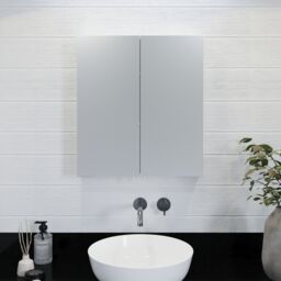 Croydex Finchley Satin Double Bathroom Wall Cabinet With 2 Mirror Doors (H)690mm (W)600mm - thumbnail 5