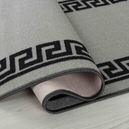 Machine Washable Greek Key Design Anti Slip Doormats Grey 67X120 Cm - thumbnail 2