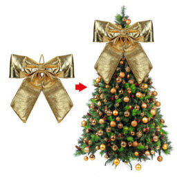 Extra Large Gold Christmas Bow 60X70Cm Luxury Metallic Decorative Bow For Tree Topper Front Door Wreaths And Garlands Gold - thumbnail 3