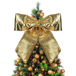 Extra Large Gold Christmas Bow 60X70Cm Luxury Metallic Decorative Bow For Tree Topper Front Door Wreaths And Garlands Gold - thumbnail 2