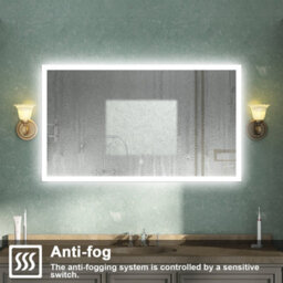 AVER-GROWTH Bathroom Mirror With Lights Demister Pad Anti-Fog Dimmable Touch/wall Switch Portrait/landscape Wall Mounted 1000X600mm - thumbnail 2