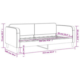Berkfield Day Bed Dark Grey 90X190 Cm Fabric - thumbnail 8
