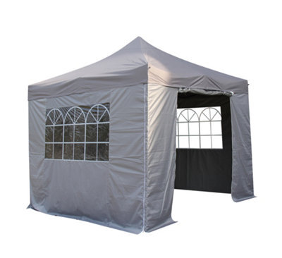 All Seasons Gazebos 3X3 Full Waterproof Pop Up Gazebo With 4 Heavyweight Side Panels And Accessories Metallic Grey - image 1