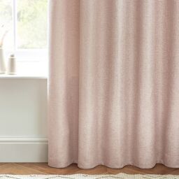 furn. Petal Pink Woven Lined Eyelet Curtains (W)117Cm (L)137Cm, Pair - thumbnail 2