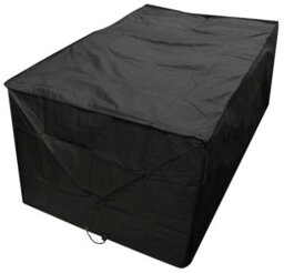 Woodside Black L Shape Outdoor Dining Waterproof Patio Set Cover Rattan, Medium Left Side Long - thumbnail 3
