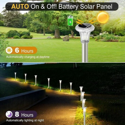 6Pcs Solar Stake Lights Led Outdoor Garden Patio Pathway Lighting Waterproof - image 1