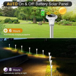 6Pcs Solar Stake Lights Led Outdoor Garden Patio Pathway Lighting Waterproof - thumbnail 1