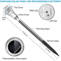 6Pcs Solar Stake Lights Led Outdoor Garden Patio Pathway Lighting Waterproof - thumbnail 2