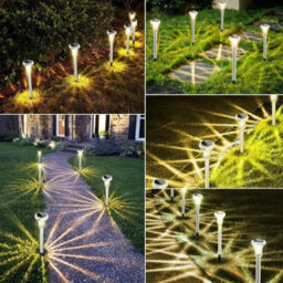 6Pcs Solar Stake Lights Led Outdoor Garden Patio Pathway Lighting Waterproof - thumbnail 5